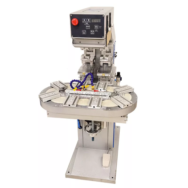 Двухцветная тампопечатная машина с поворотным столом